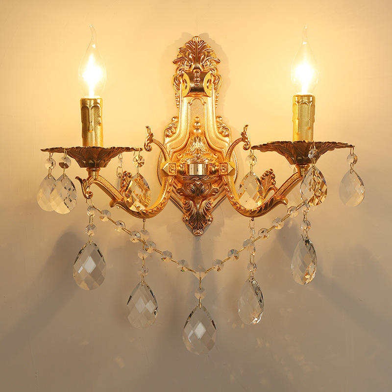 308European style zinc alloy crystal wall lamp