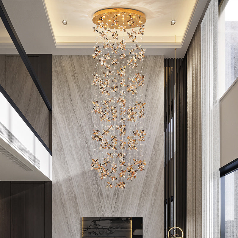 Staircase lights, pendant lights, custom-made lights for hotel projects