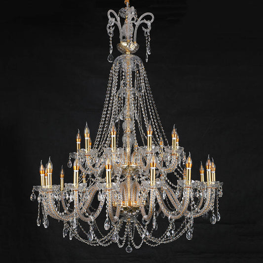 European style candle crystal chandelier coffee living room hotel chandelier