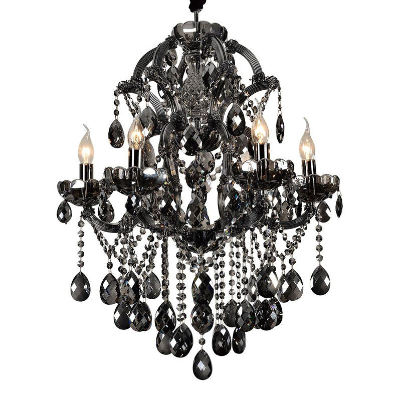9195 Smoky grey European style crystal chandelier with candles