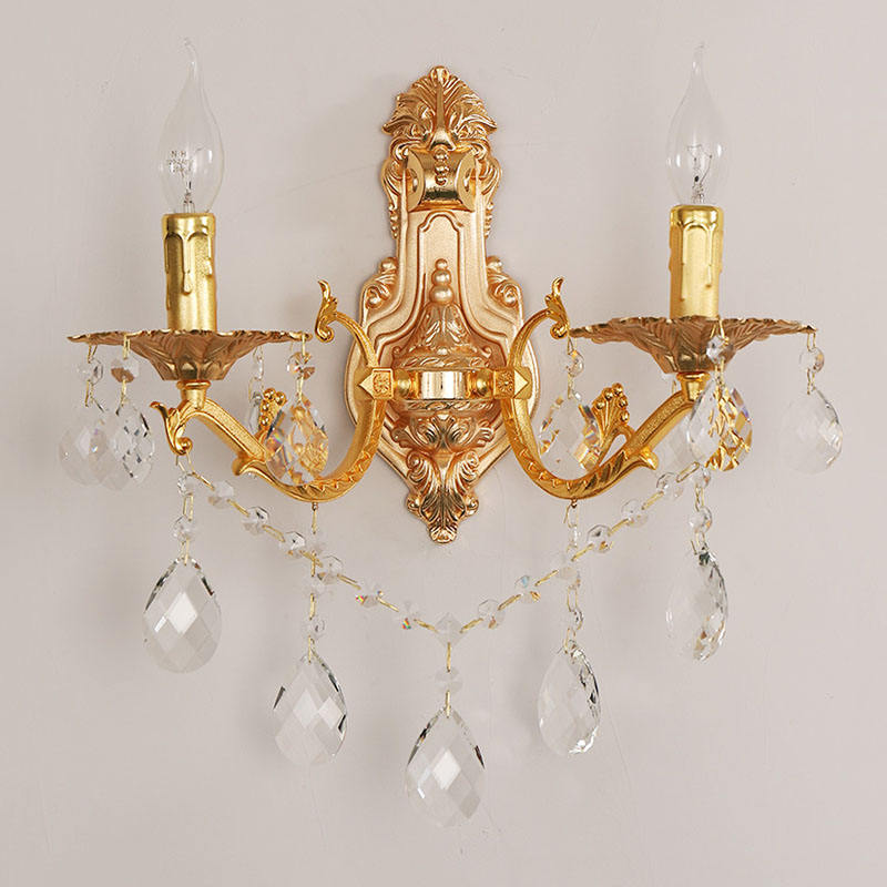 308European style zinc alloy crystal wall lamp