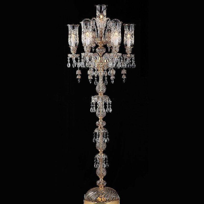 European candle crystal floor lamp
