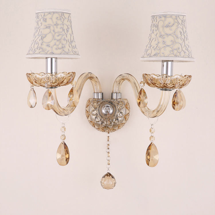 338European candle crystal wall lamp