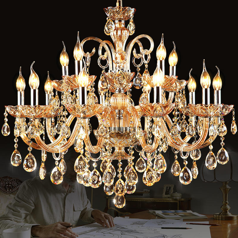 8095European style candle crystal chandelier living room lamp crystal lamp
