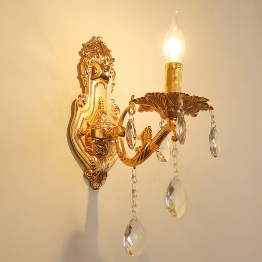 308European style zinc alloy crystal wall lamp