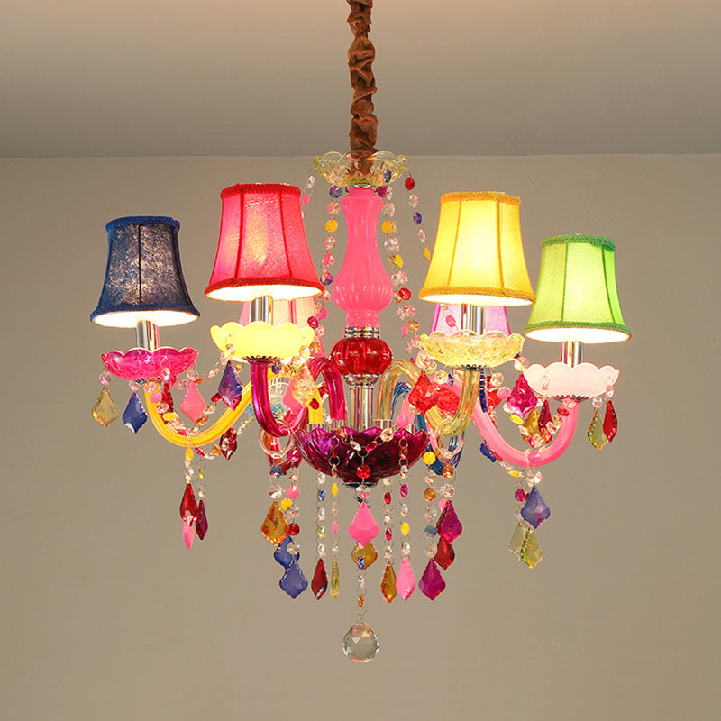9053European style colorful candle crystal chandelier