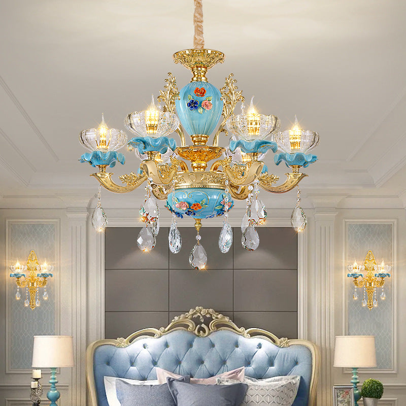 European crystal chandelier villa living room bedroom
