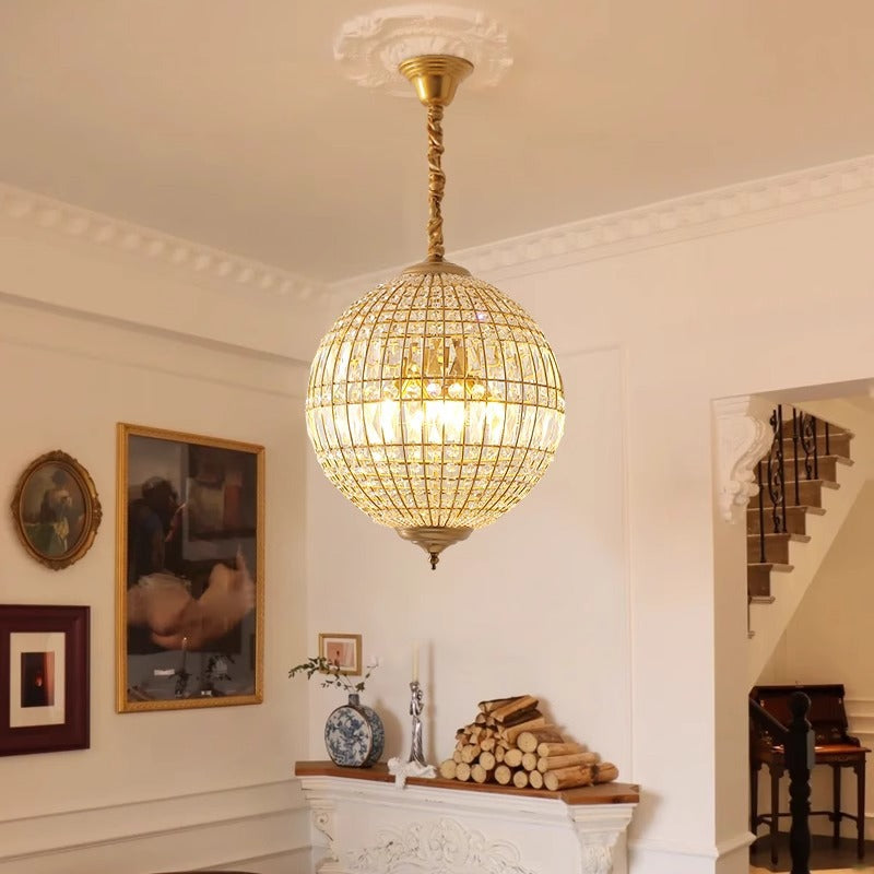 Spherical crystal chandelier