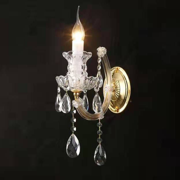 340European candle crystal wall lamp