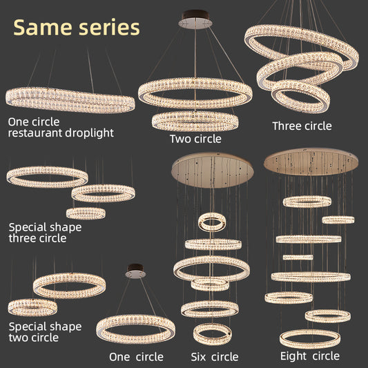 Staircase lights, villa chandeliers, ceiling lights, entryway chandeliers, crystal chandeliers