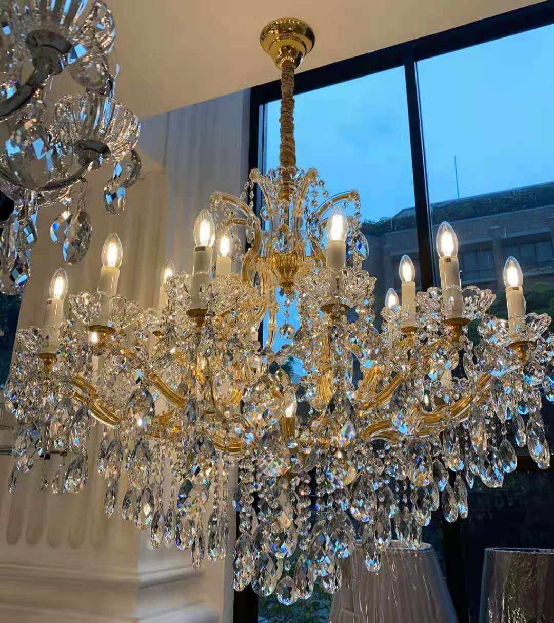 European style candle crystal chandelier coffee living room hotel chandelier