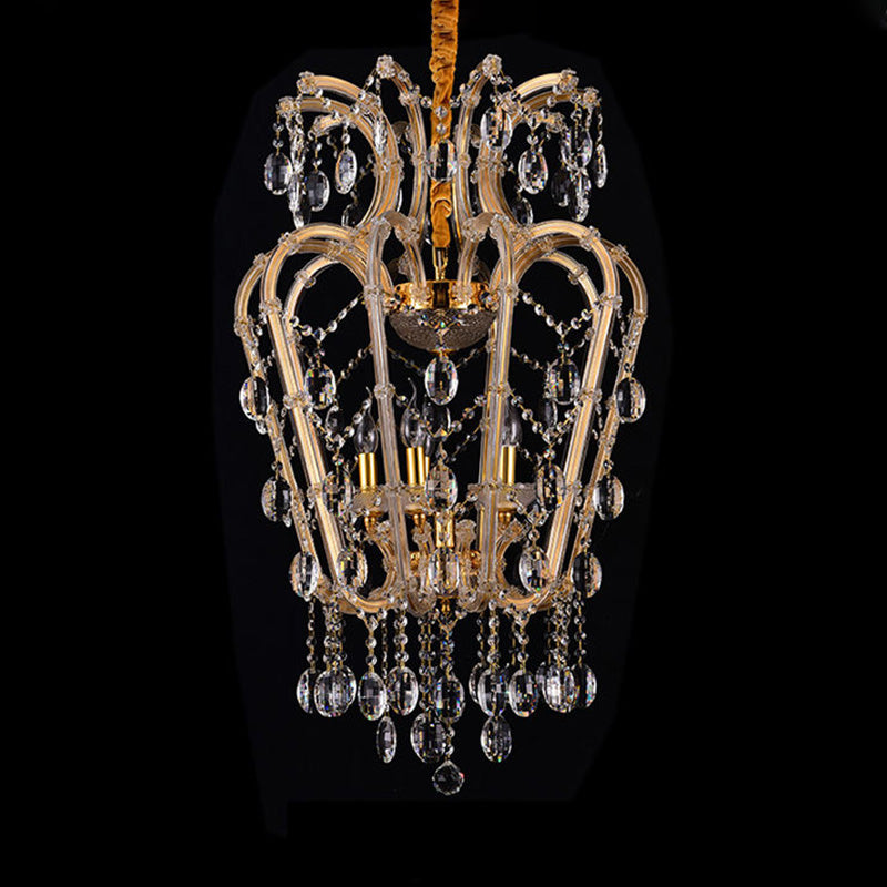 European style candle crystal chandelier coffee living room hotel chandelier