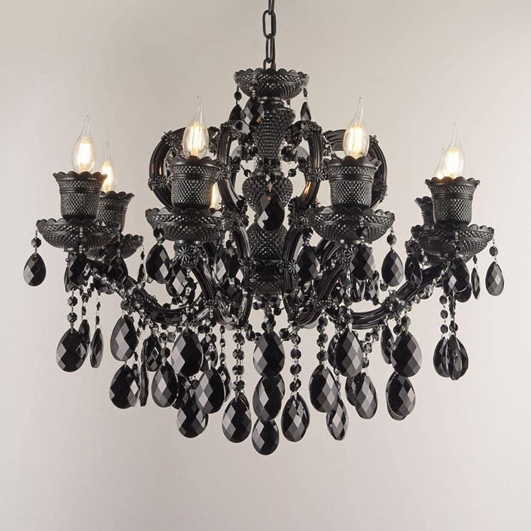 9195 Smoky grey European style crystal chandelier with candles