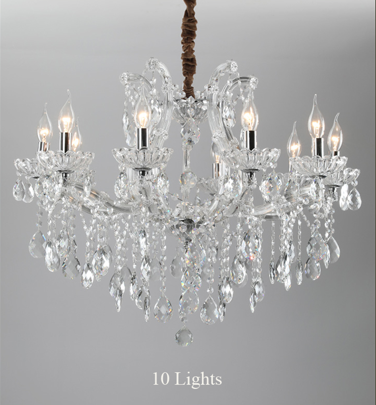European style candle crystal chandelier coffee living room hotel chandelier