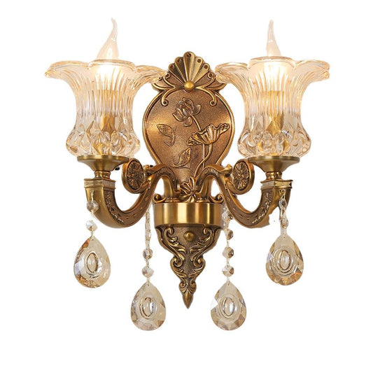 305European style zinc alloy crystal wall lamp
