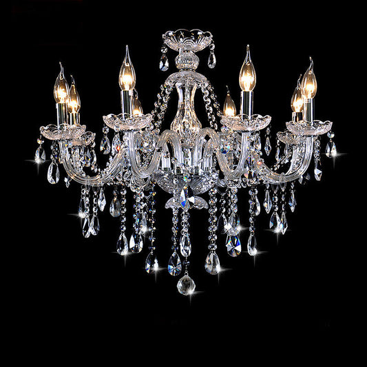 European style candle crystal chandelier living room lamp crystal lamp