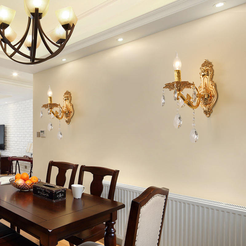 308European style zinc alloy crystal wall lamp