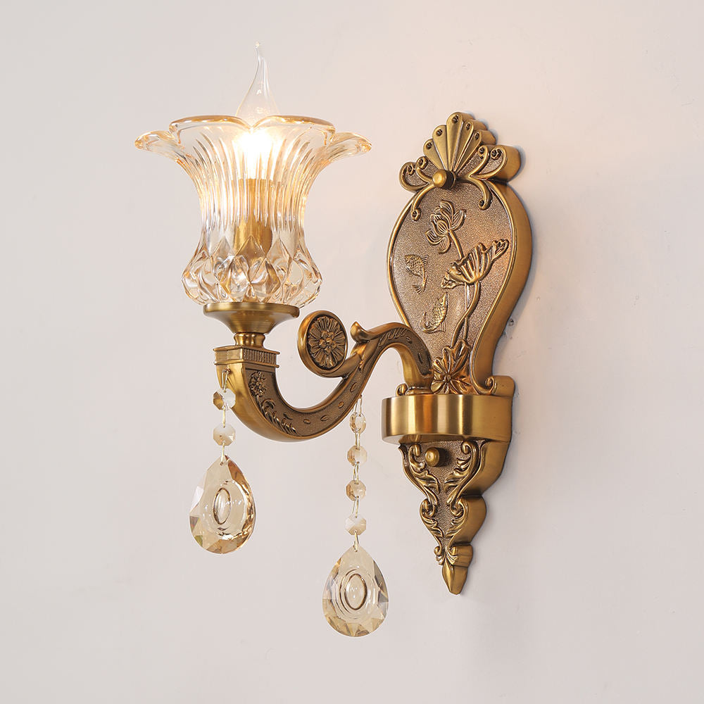 305European style zinc alloy crystal wall lamp