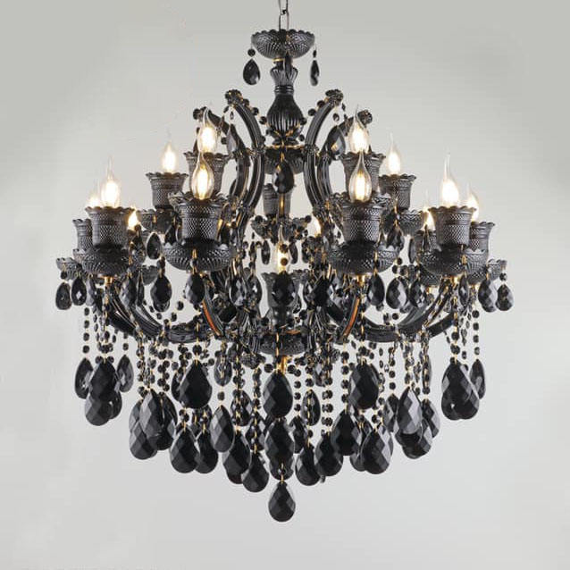 9195 Smoky grey European style crystal chandelier with candles