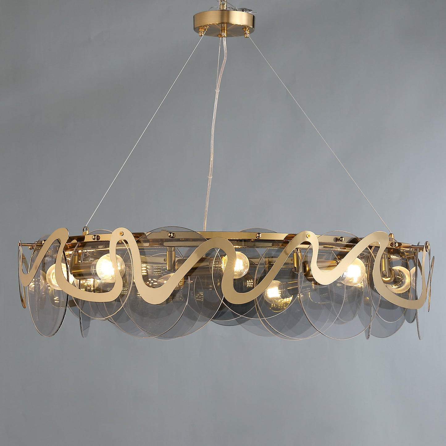 Postmodern glass chandelier modern minimalist style