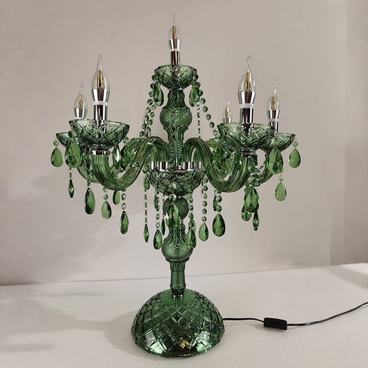 Green table lamp European style bedroom table lamp