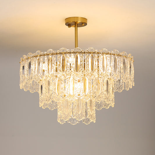 Postmodern glass chandelier modern minimalist style