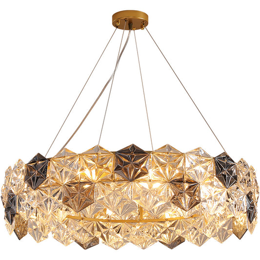 Postmodern glass chandelier, dining room chandelier, hallway chandelier, living room light