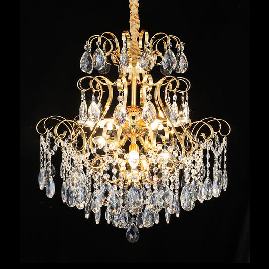5017Wrought iron candle crystal chandelier