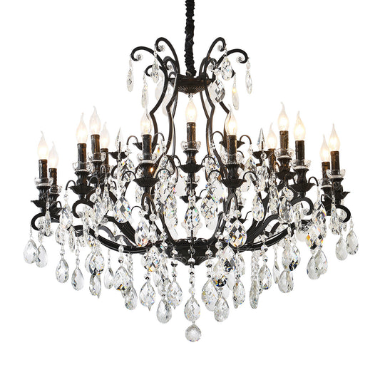 Black Iron Crystal Chandelier HQ9214