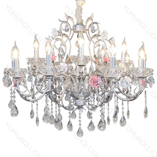 Ceramic Petal Crystal Chandelier HQ3053