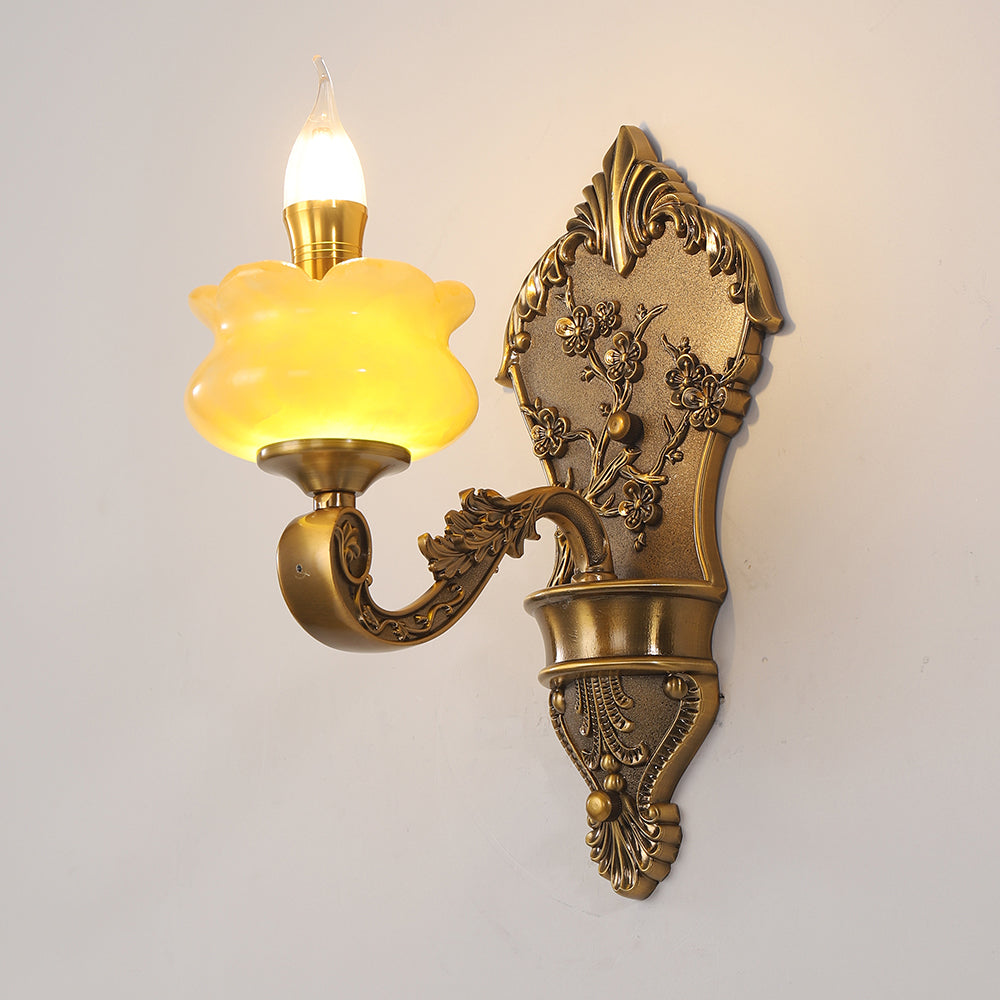 European modern simple crystal jade wall lamp