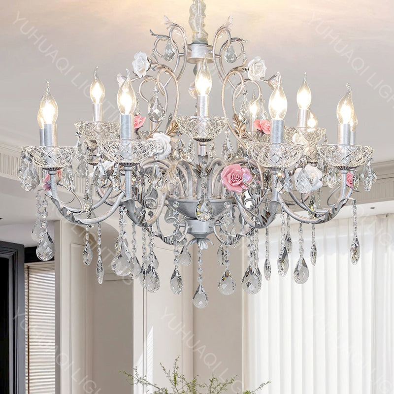 Ceramic Petal Crystal Chandelier HQ3053