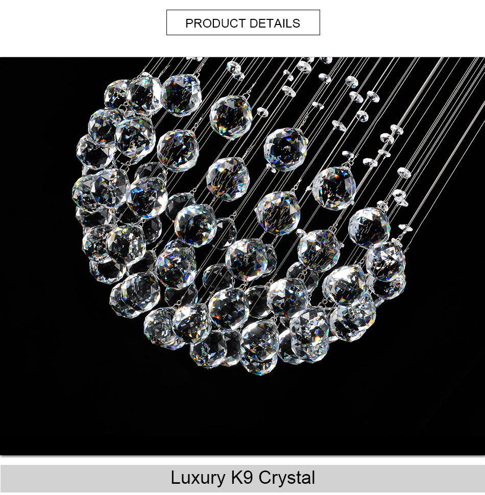 6045Modern simple light luxury golden crystal ceiling lamp