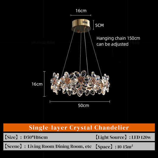 Yuhuaqi Lighting Light Luxury Simple Chandelier Living Room Postmodern Candle Chandelier