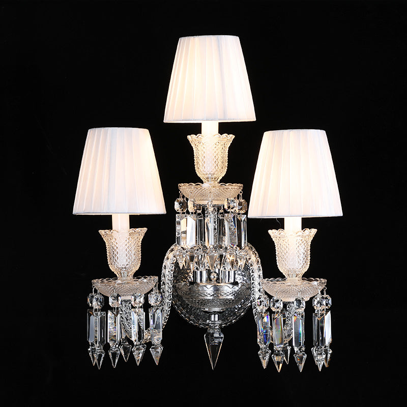 European style aisle candle crystal wall lamp