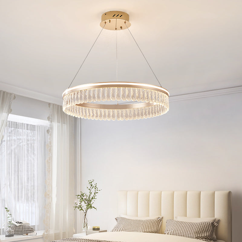 Modern minimalist crystal chandelier, living room light, bedroom light, dining room light.HQC6985/80+60+40