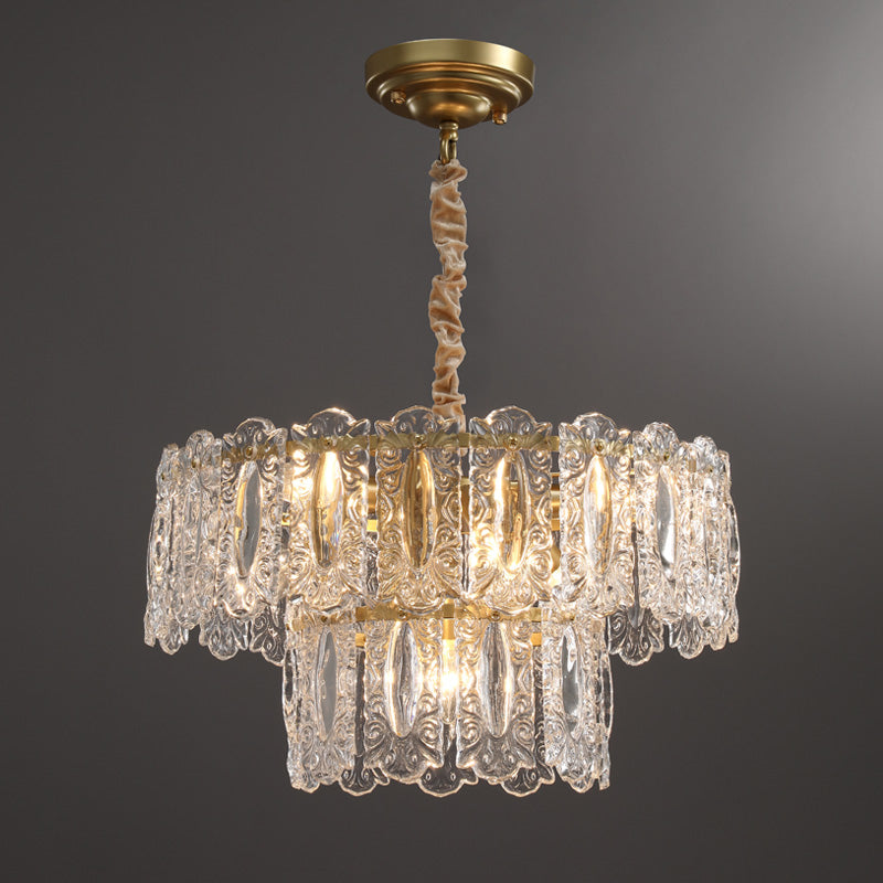 Postmodern glass chandelier, dining room chandelier, hallway chandelier