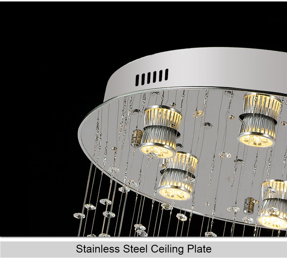 6057Modern simple light luxury golden crystal ceiling lamp