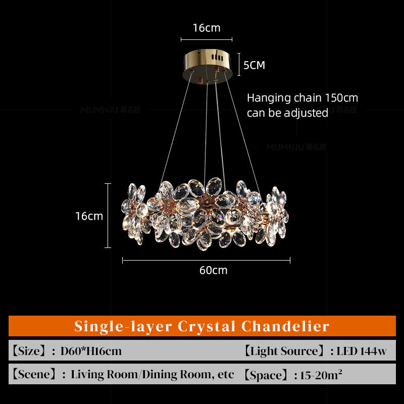 Yuhuaqi Lighting Light Luxury Simple Chandelier Living Room Postmodern Candle Chandelier