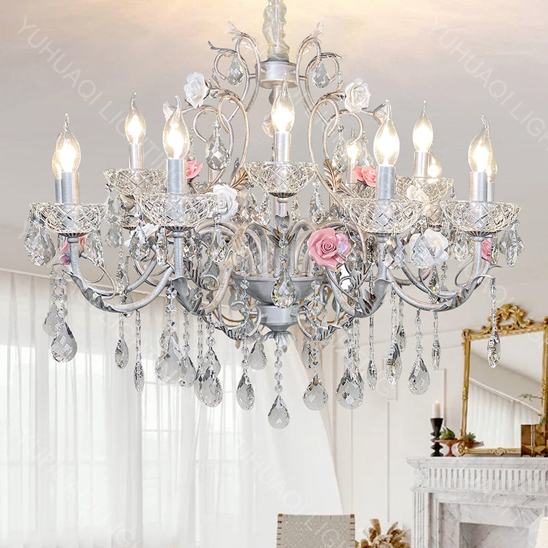 Ceramic Petal Crystal Chandelier HQ3053