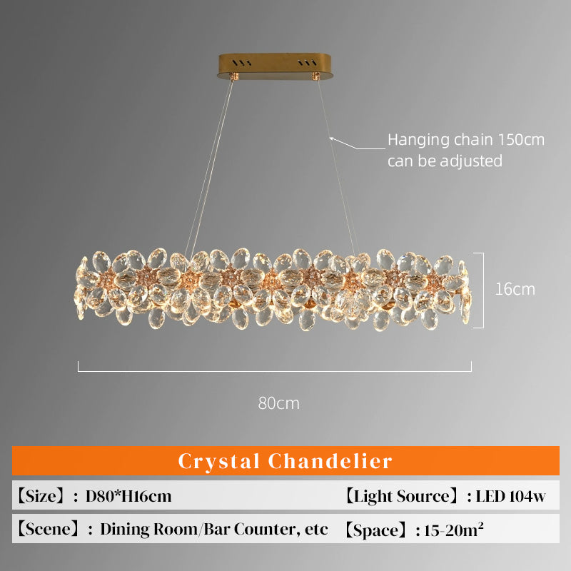 Yuhuaqi Lighting Light Luxury Simple Chandelier Living Room Postmodern Candle Dining Chandelier