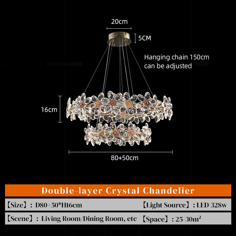 Yuhuaqi Lighting Light Luxury Simple Chandelier Living Room Postmodern Candle Chandelier