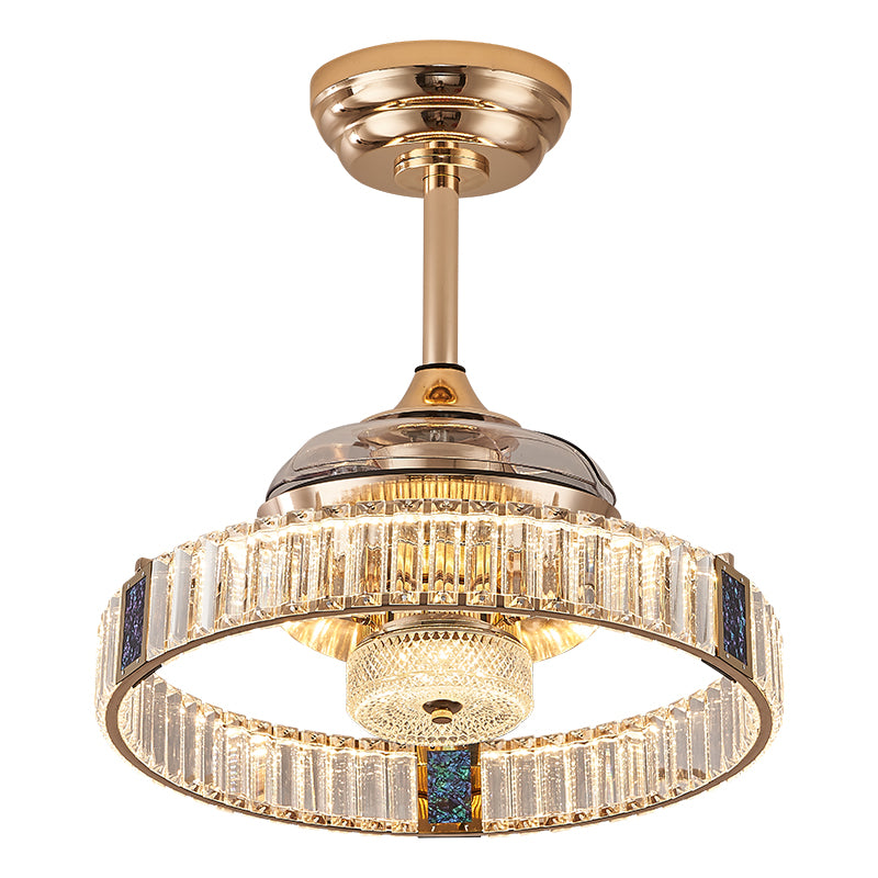 Fan light, dining room light, bedroom light, crystal chandelier, modern minimalist style HQC4125-4400