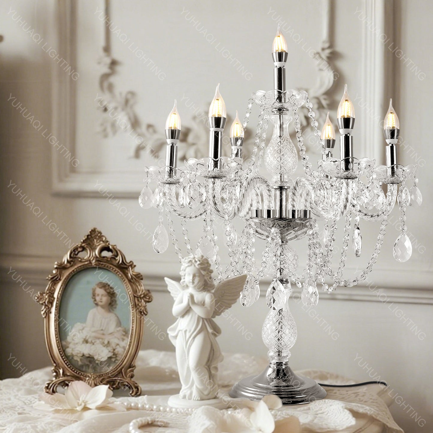 French Crystal Table Lamp HQ3002