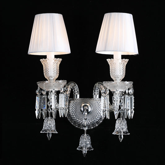 European style aisle candle crystal wall lamp
