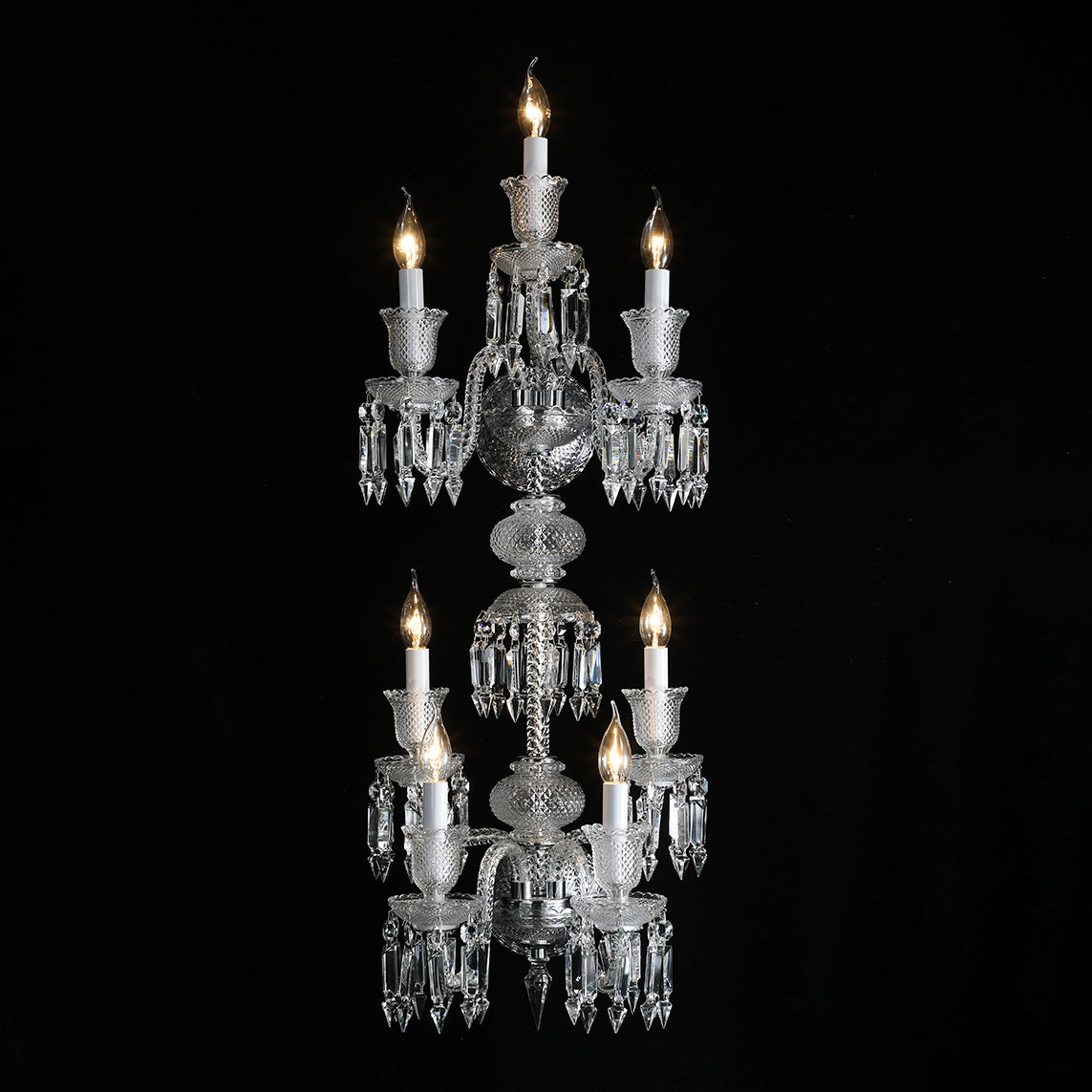 European style aisle candle crystal wall lamp