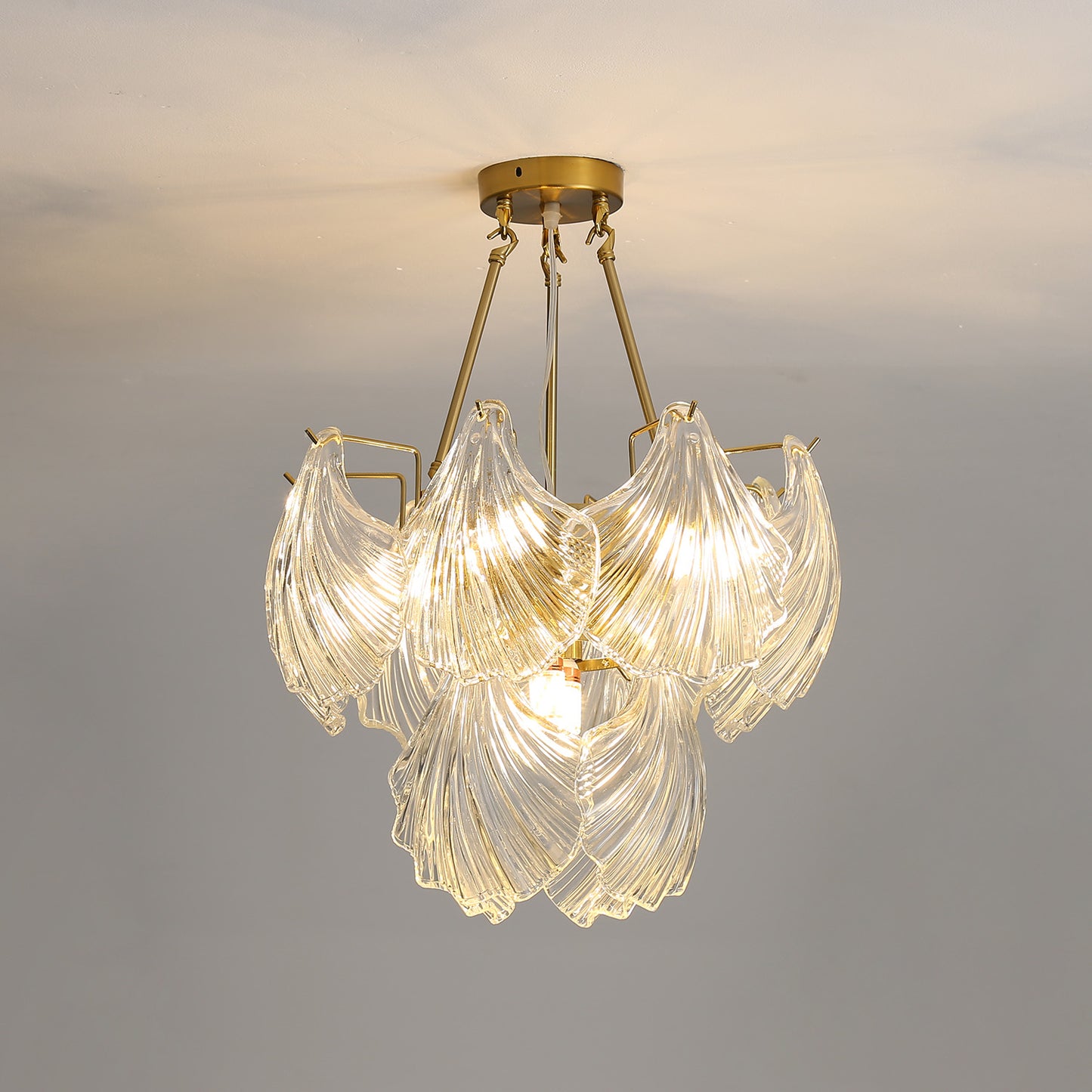 Postmodern glass chandelier modern minimalist style