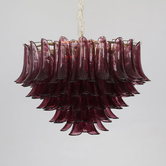 Crystal pendant light in modern red