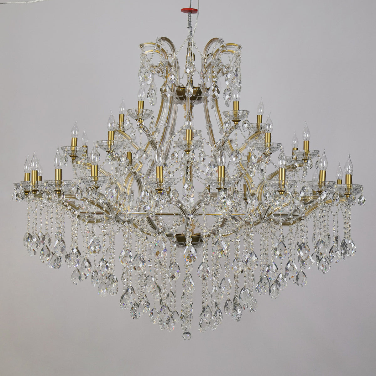 European style candle crystal chandelier villa lamp golden crystal lamp