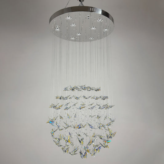 Modern minimalist crystal chandelier, suitable for living rooms, hallways, and villas.